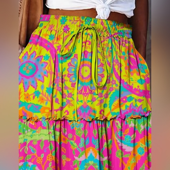 Floral Multicolor Maxi Skirt - Picture 3 of 6
